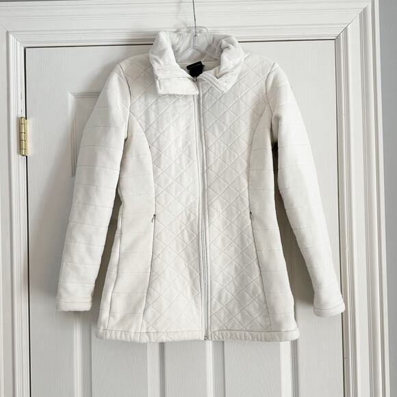 The North Face Caroluna Cream Oatmeal Quilted jacket SMALL Full Zipper - Picture 13 of 15